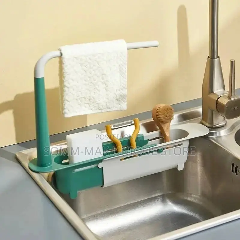 Sink Drain Rack Storage Basket Kitchen Gadgets Telescopic