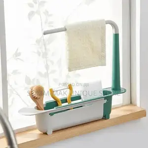 Sink Drain Rack Storage Basket Kitchen Gadgets Telescopic