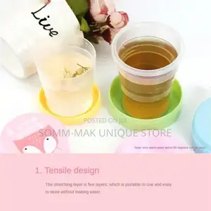 Folding Cup Mini Portable Scalable With Lid Outdoor 3pcs