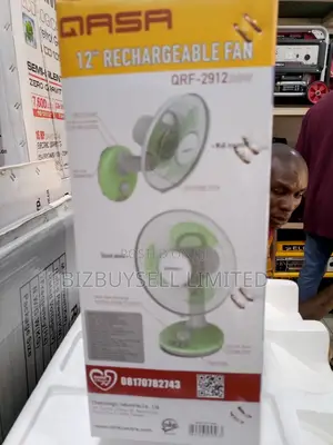 12" Qasa Rechargeable Table and Wall Fan.