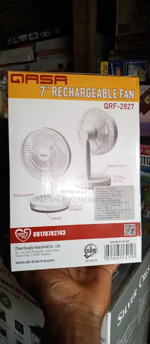 Qasa 7" Rechargeable Fan