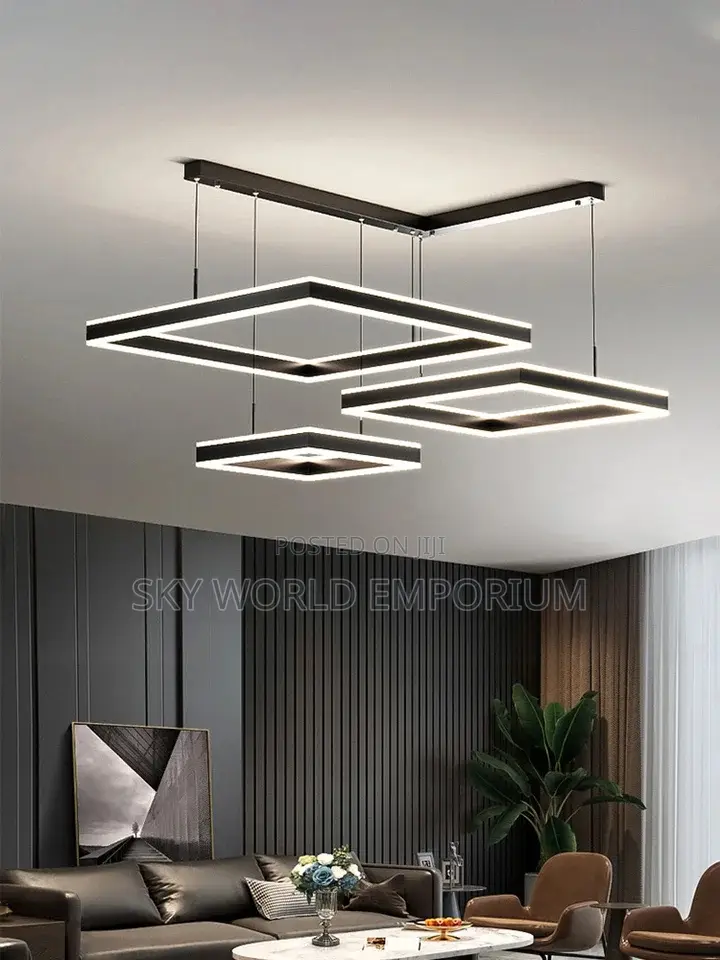 Modern Double LED Nordic Square Bar Chandelier