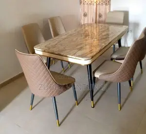 Brand New and Imported Set of Marble Dining by 6 Standard