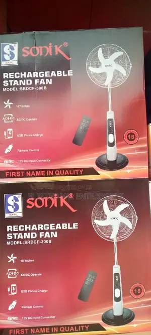 Sonik 18 Inches Rechargeable Stand Fan