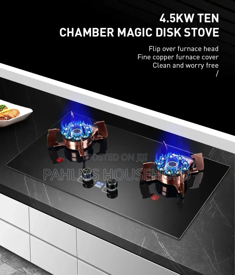 Built-in Flip Double Burner Gas Cooker