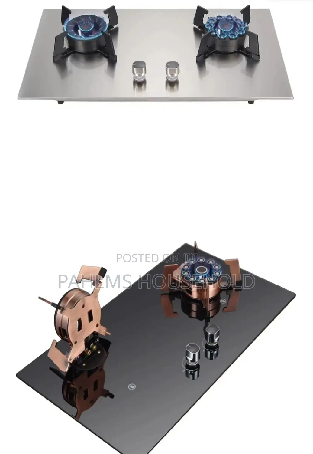 Built-in Flip Double Burner Gas Cooker