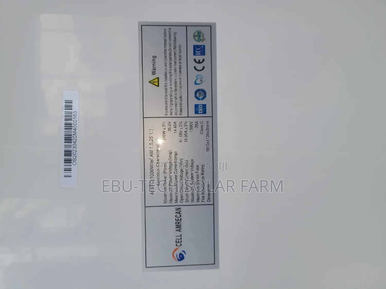 Cell America Solar Panel 510w