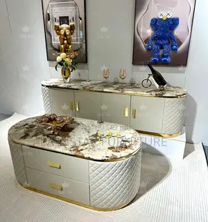 Modern Luxury Marble Top Tv Stand With Centre Table