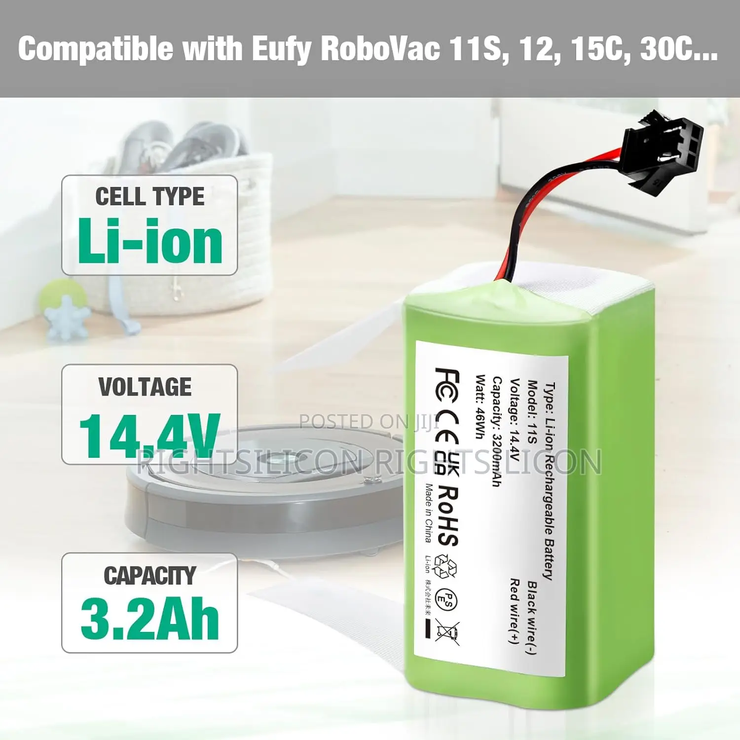 USA 3200mah Battery - Compatible With Eufy Robovac 11S