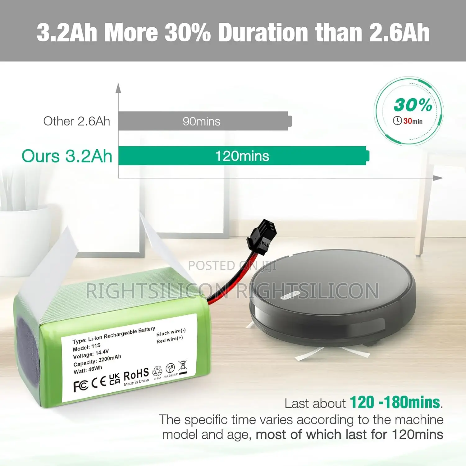 USA 3200mah Battery - Compatible With Eufy Robovac 11S