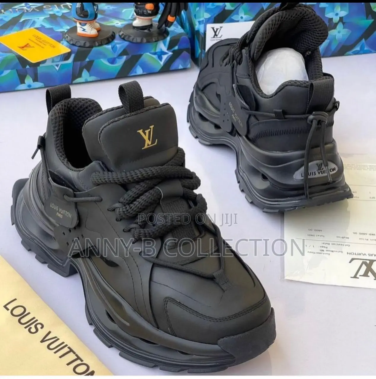 Luxury Black Louis Vuitton Men Sneakers
