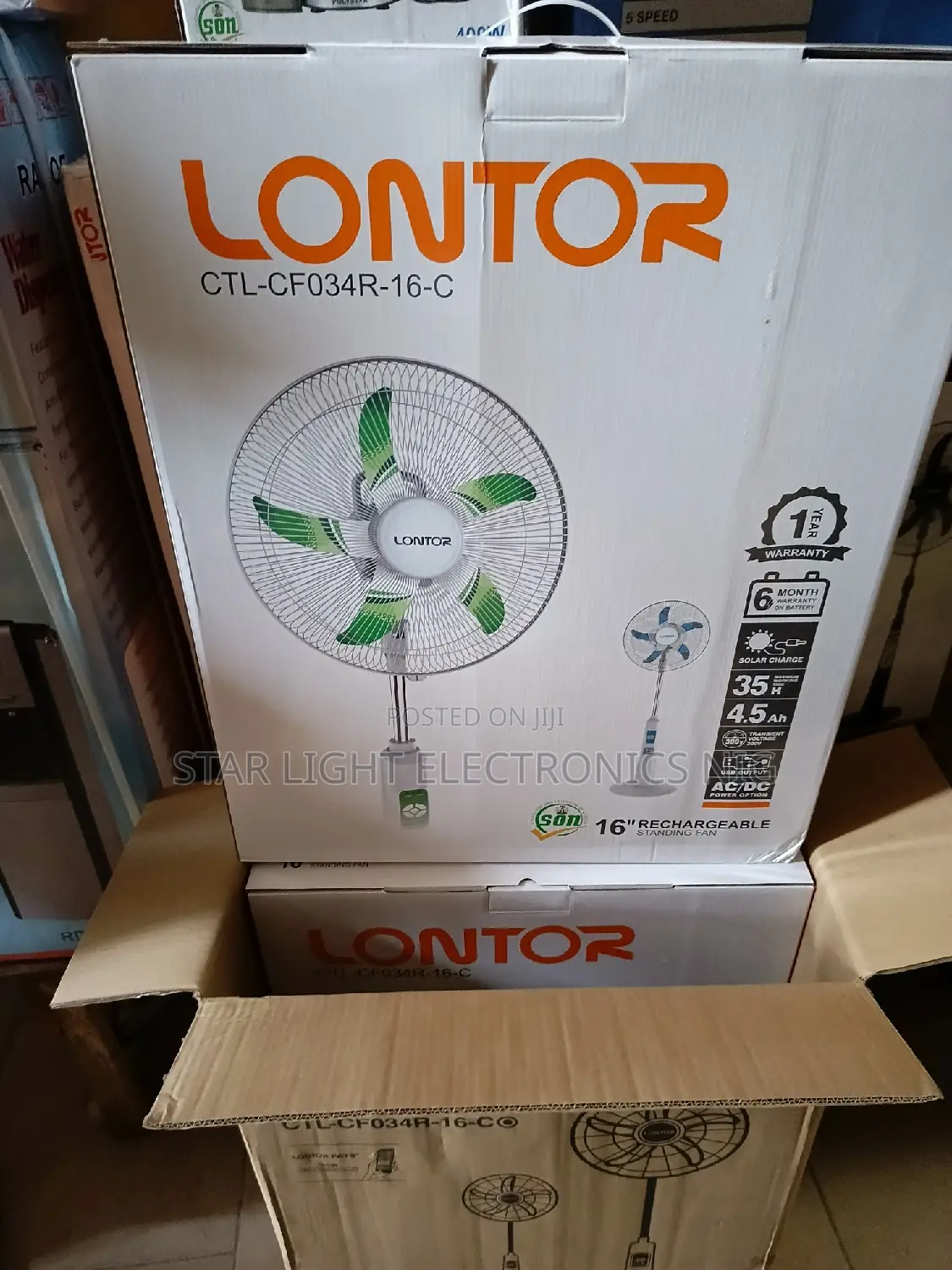 16" Rechargeable Fan