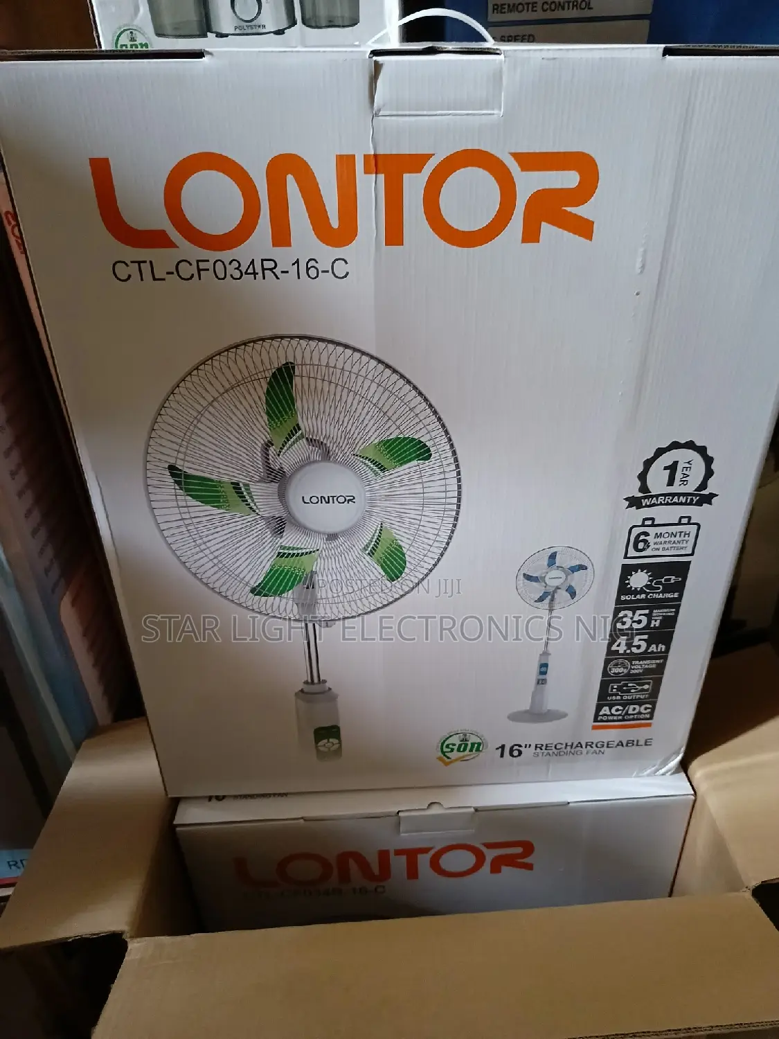 16" Rechargeable Fan