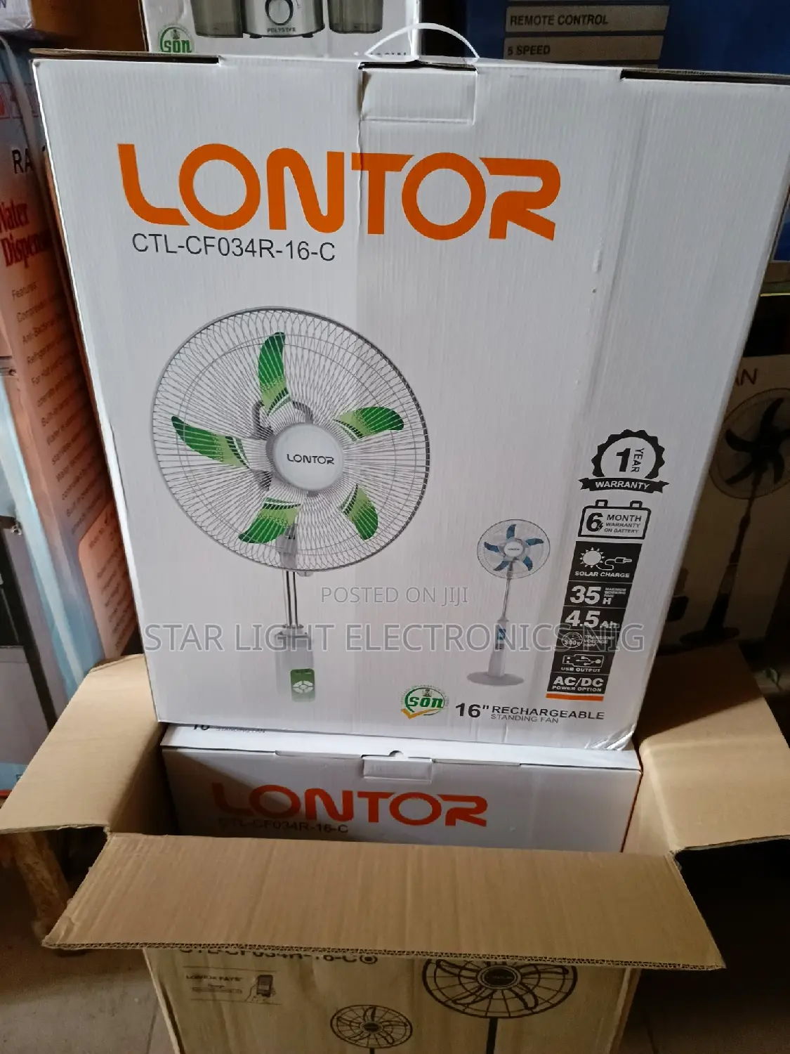 16" Rechargeable Fan