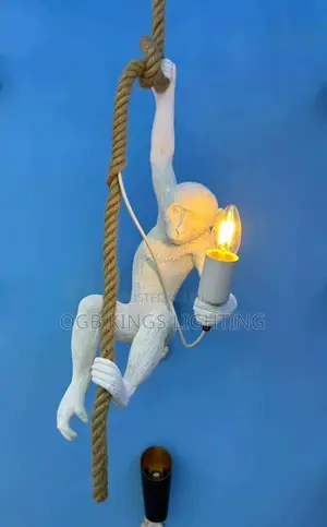 Modern LED Art Monkey Pendant Light Resin Simian Pendant