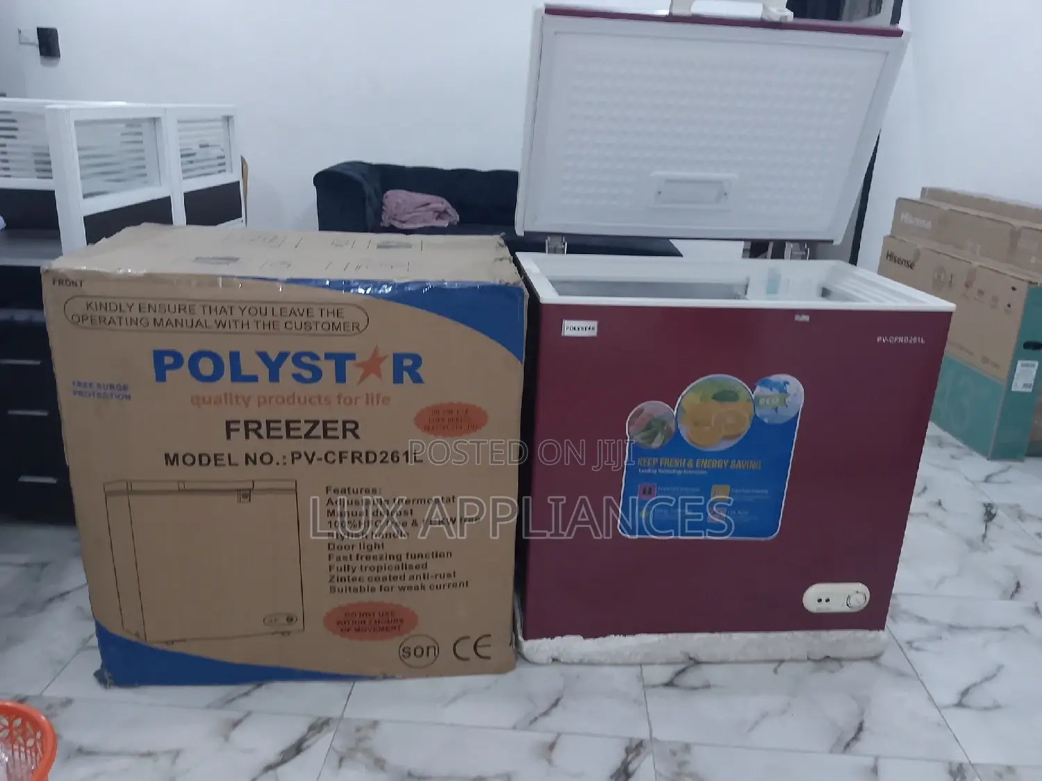 Strong and Reliable Polystar Chest Freezer With Key
