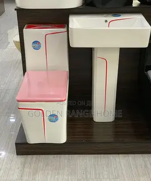 Lavida White and Pink Married Watercloset