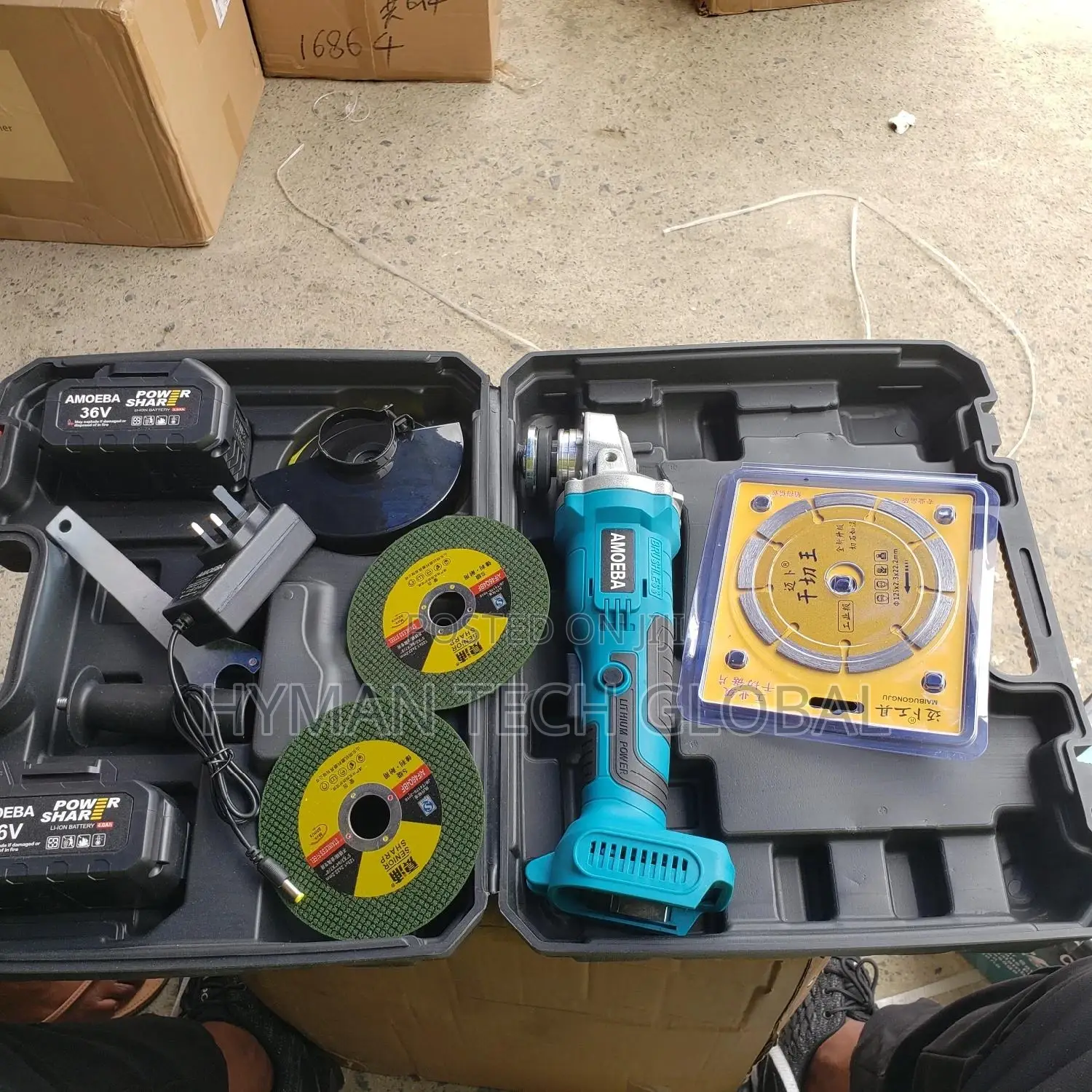 36v Cordless Angle Ginder With 2 Batteries Accessories