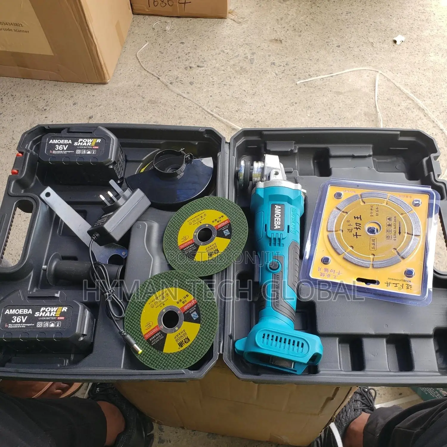 36v Cordless Angle Ginder With 2 Batteries Accessories