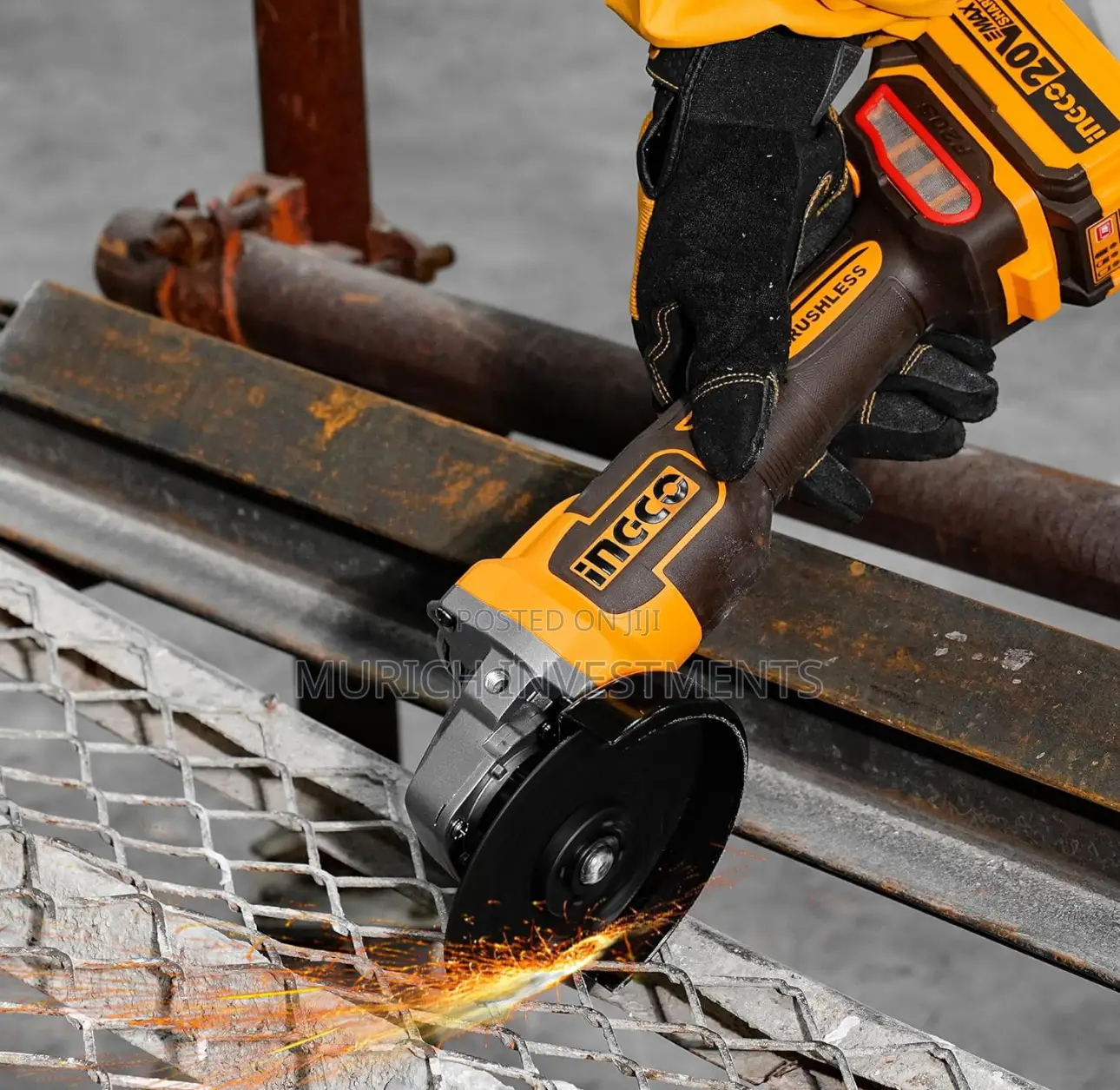 INGCO 115mm Cordless Angle Grinder 20V Brushless Angle Grind