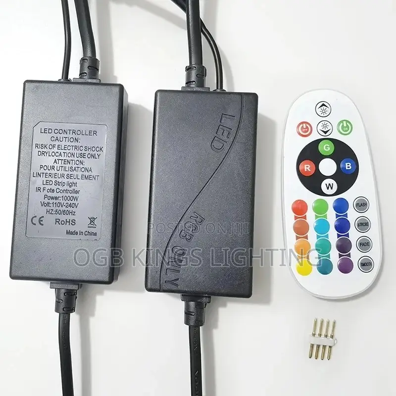 Power Plug RGB LED Strip 1000w IR Remote Controller 220v