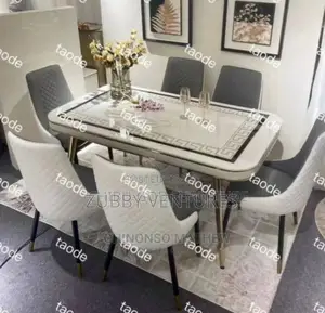 Brand New and Imported Versace Top Dining Table With Six Cha