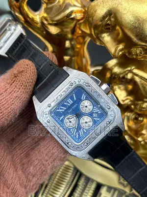 Original CARTIER BLUE Dail LEATHER WATCH Available in Store