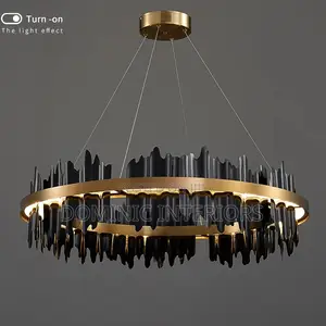 Creative Circular Gold Black Chandelier