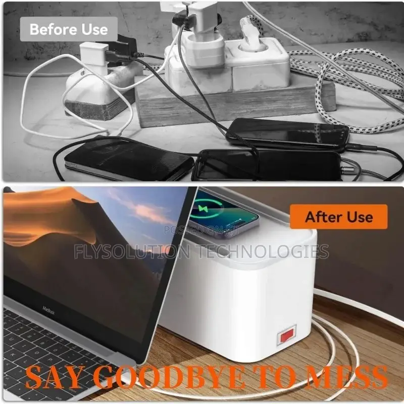 Ldnio Socket Cord Organizer Strip Box With Cable Management