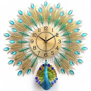 Wall Clock Peacock Design