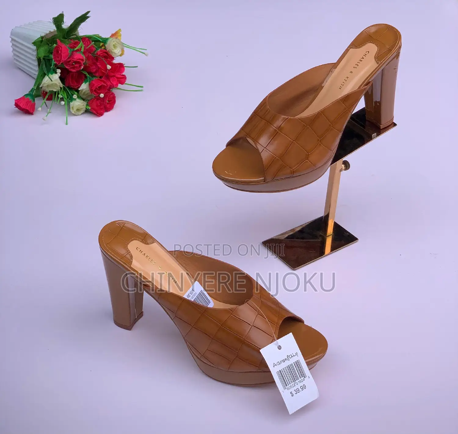 Block Heel Slippers Shoes
