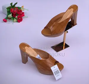 Block Heel Slippers Shoes