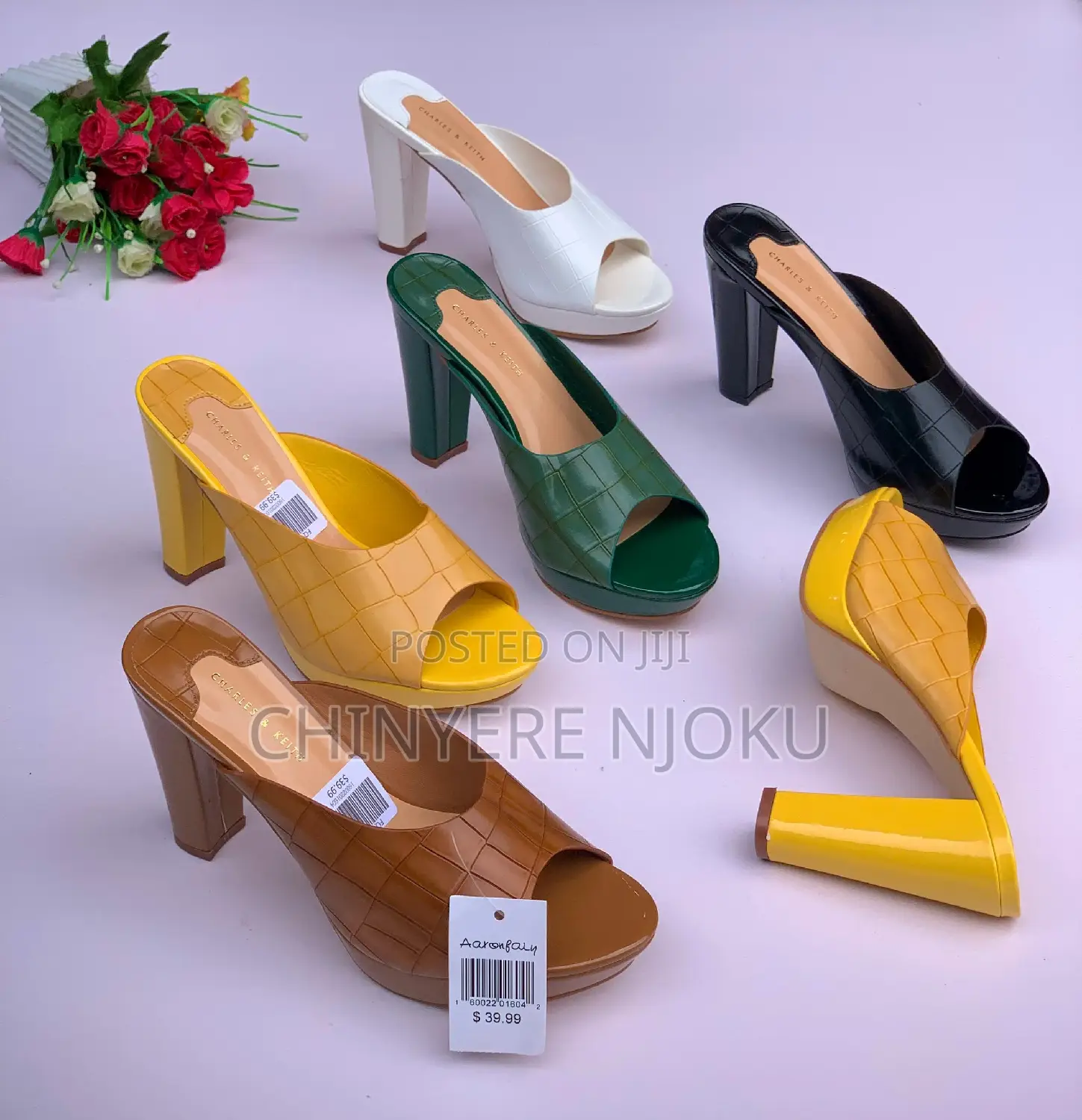 Block Heel Slippers Shoes