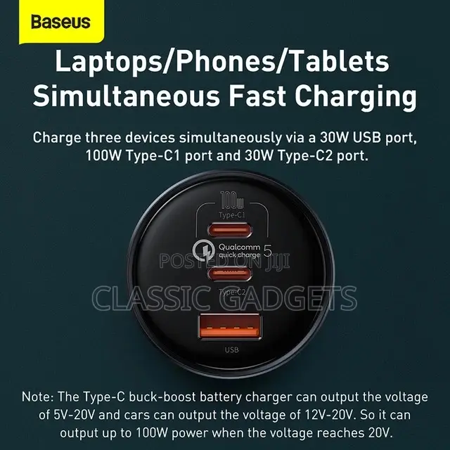 Baseus 160W Qualcomm Quick Charge-5 USB /Type C Car Charger