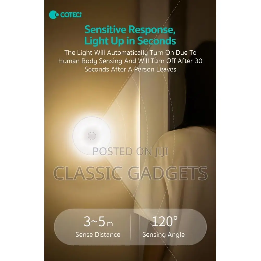 Coteetci Motion Sensor LED Light (White Light )