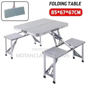 Silver Aluminum Picnic Foldable Table and Chair