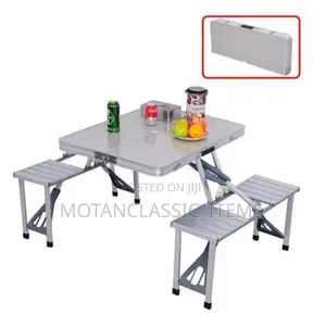 Silver Aluminum Picnic Foldable Table and Chair