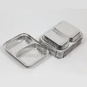 Aluminium Foil 2 3 Compartment Foil Plate 300pce