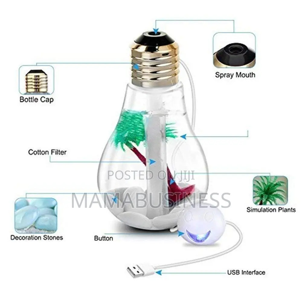 Bulb Humidifier With LED Night Light