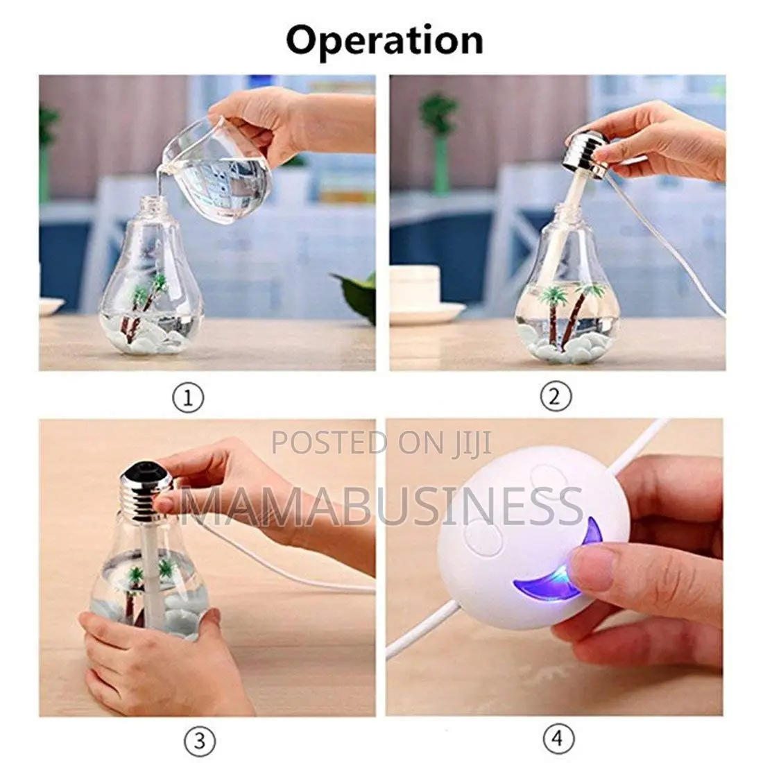 Bulb Humidifier With LED Night Light