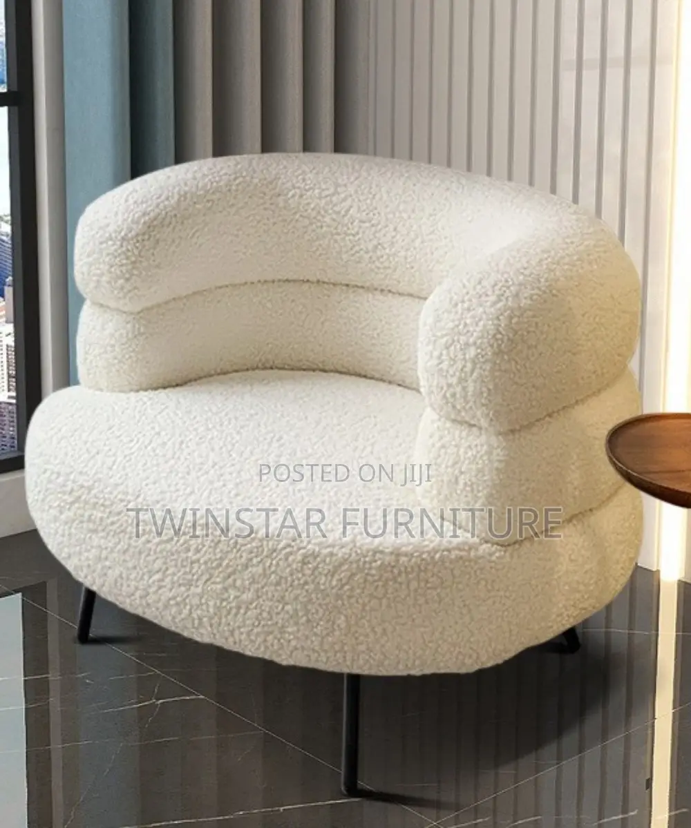 New Modern Fluffy Fabric Single Sofa Chairs