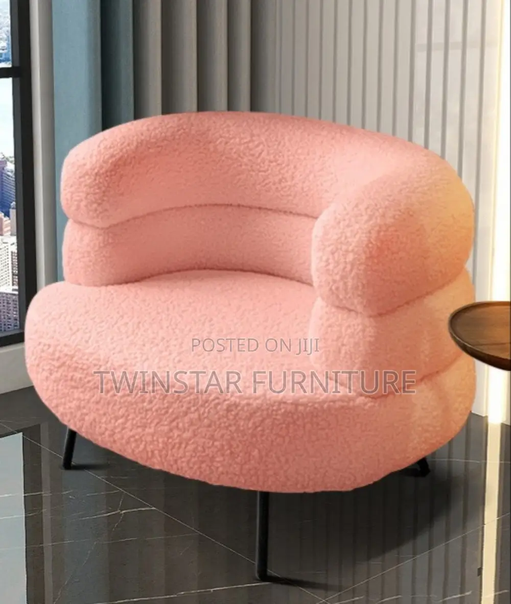 New Modern Fluffy Fabric Single Sofa Chairs