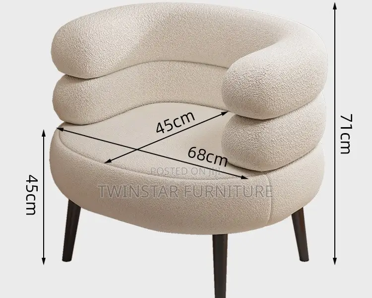 New Modern Fluffy Fabric Single Sofa Chairs