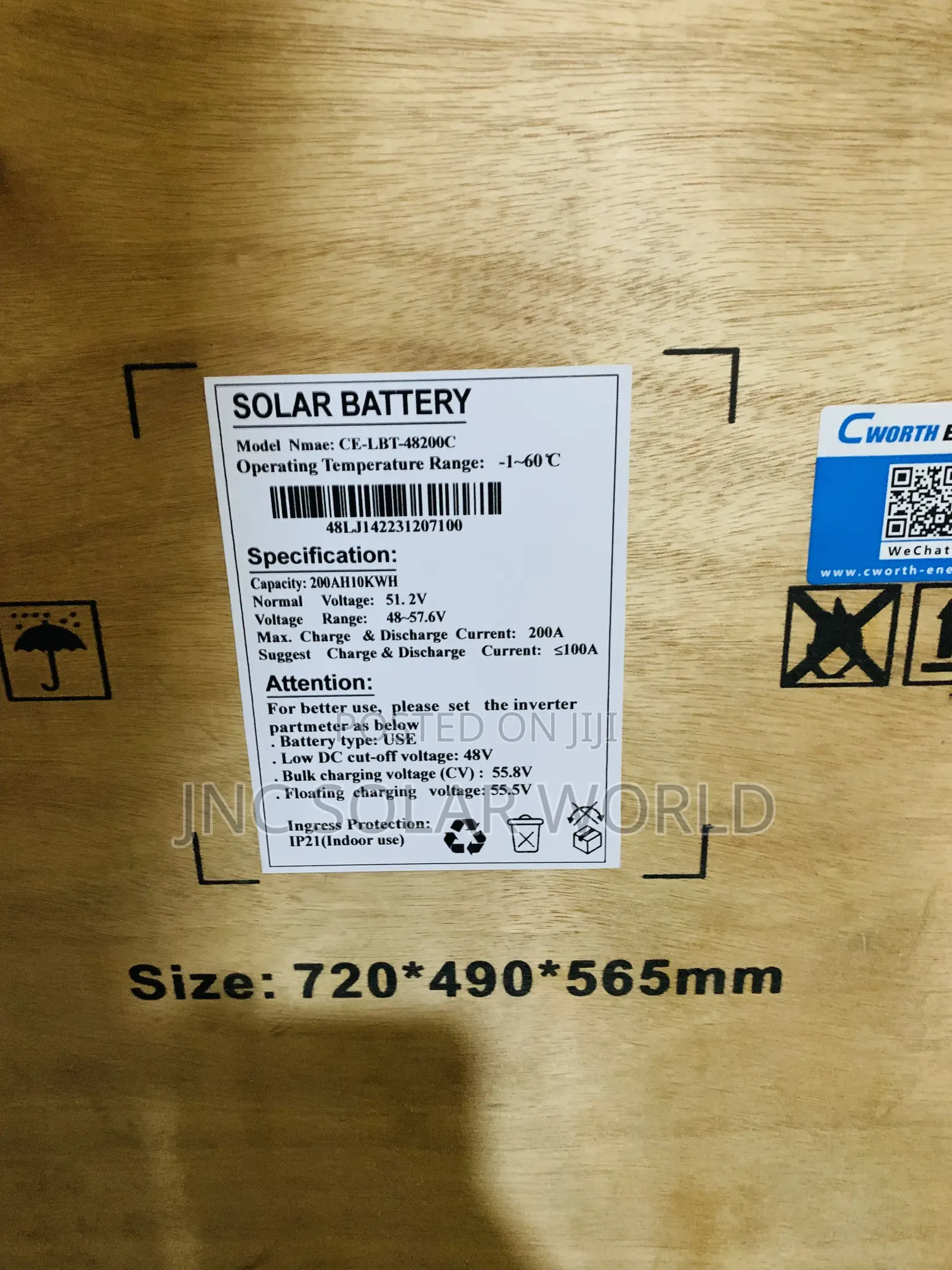 10KWH /48v Cworth Lithium Battery