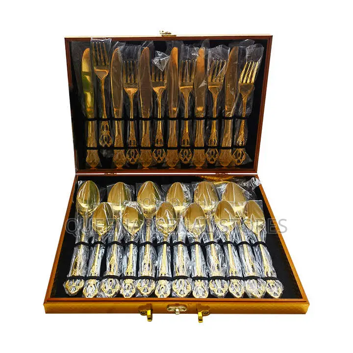 24pcs Gold Plated Cutlery Set