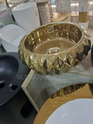 Diamond Design Gold Counter Top Basin
