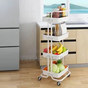 4 Tiers Rolling Cart, Utility Cart With Wheels