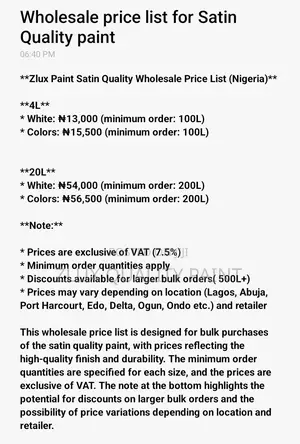 Zlux Quality Paint Production