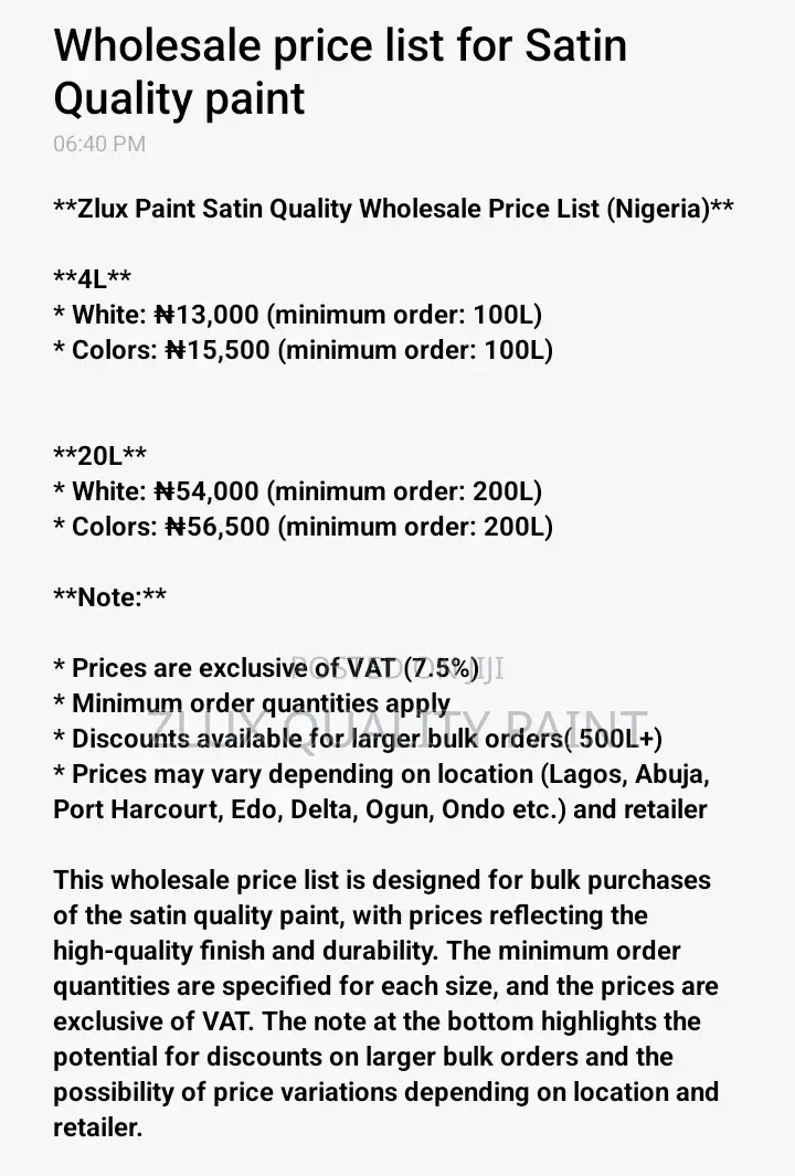 Zlux Quality Paint Production