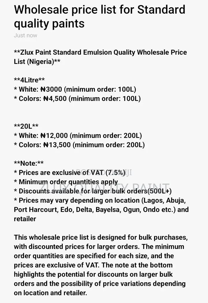 Zlux Quality Paint Production